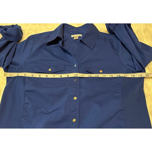 Croft & Barrow Stretch Blue Blouse Cotton Polyester Blend Women's Size SMALL - Picture 6 of 14